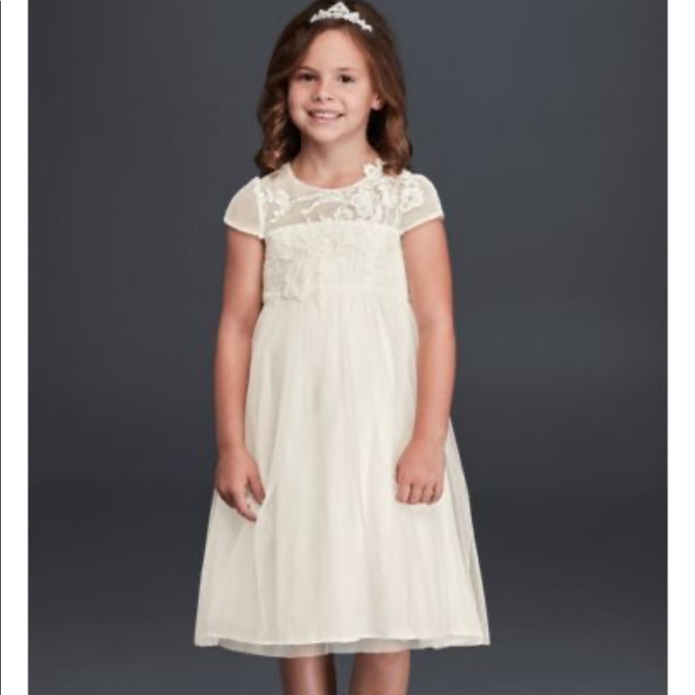 David’s Bridal Mesh Flower Girl Dress NWT